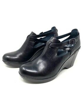 Dansko Franka Leather Crisscross Strap Wedge Clogs Women's 39